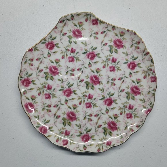 Vintage Lefton Hand Painted Chintz Pattern Snack Plates #637 - Picture 2 of 10